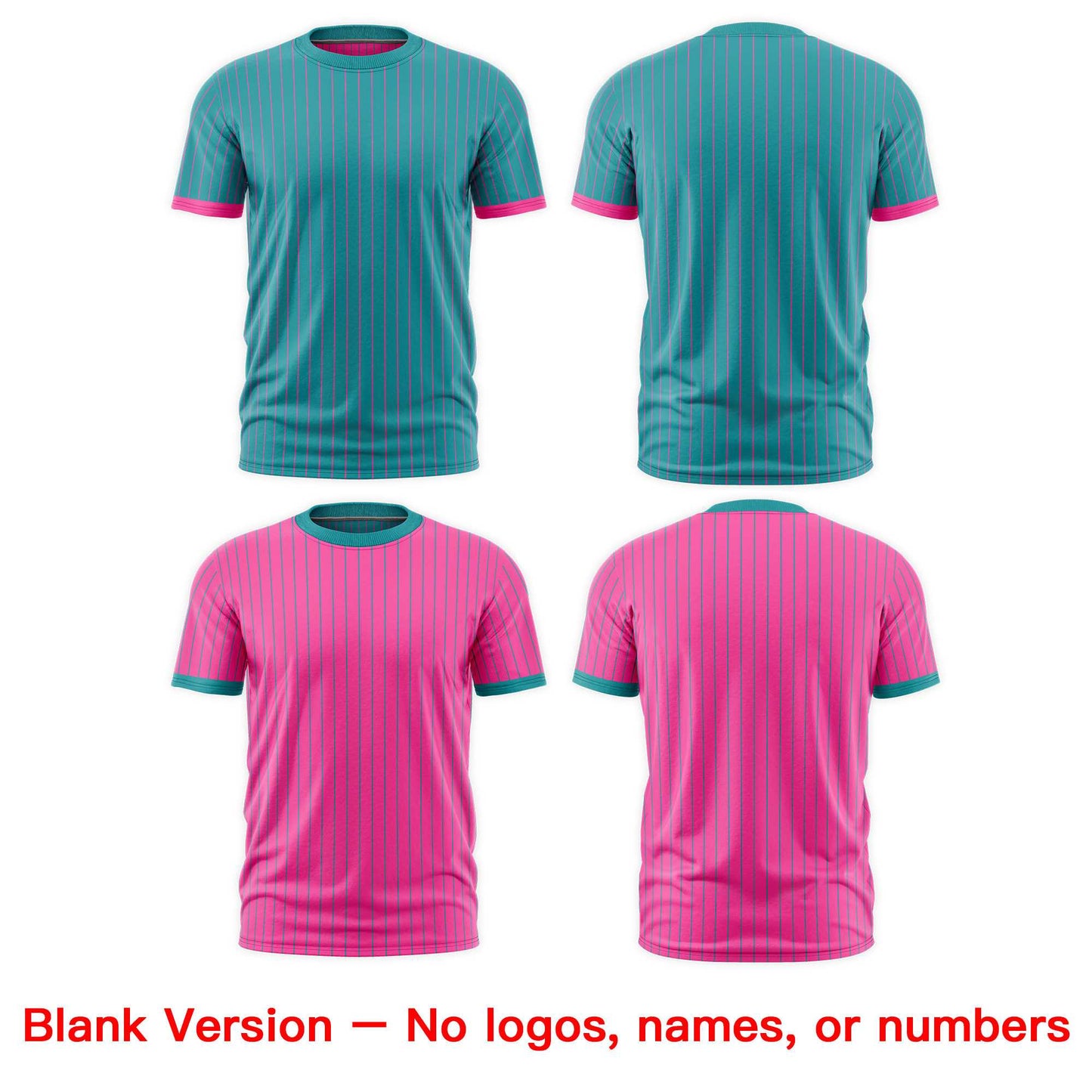 Custom T-shirt Pink Aqua White Reversible Stripe Fashion