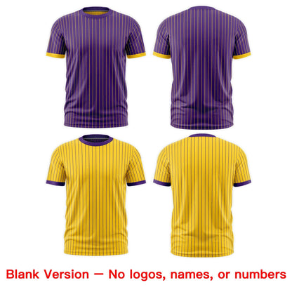 Custom T-shirt Gold Purple White Reversible Stripe Fashion