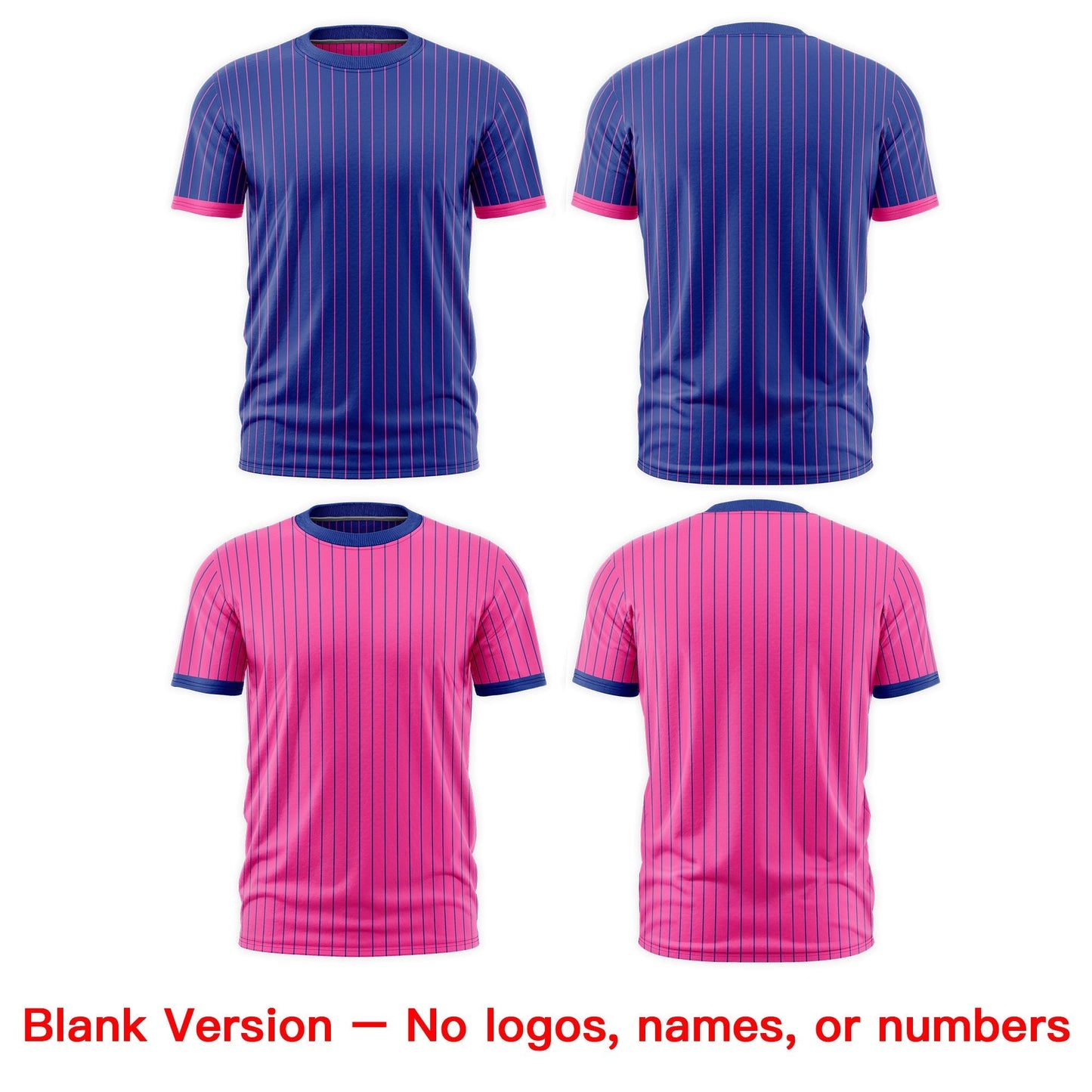 Custom T-shirt Pink Royal Blue White Reversible Stripe Fashion