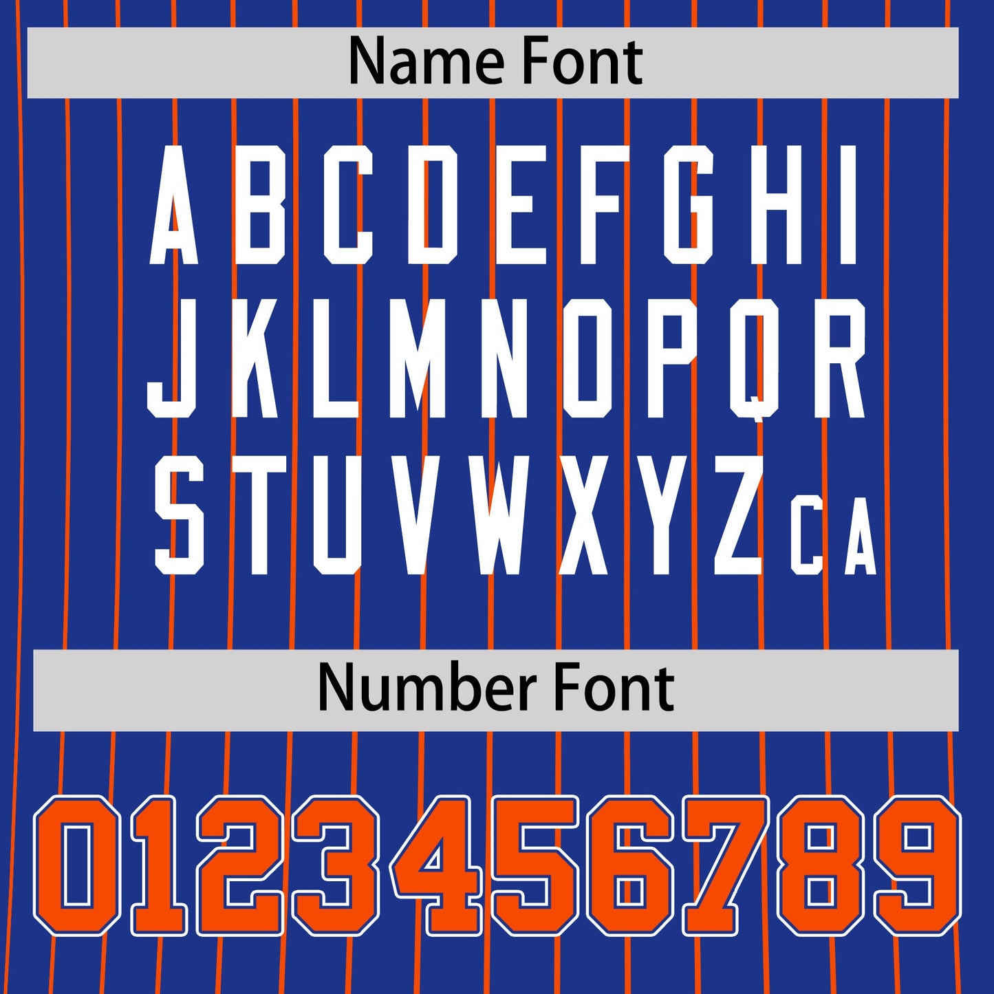 Custom T-shirt Orange Royal Blue White Reversible Stripe Fashion