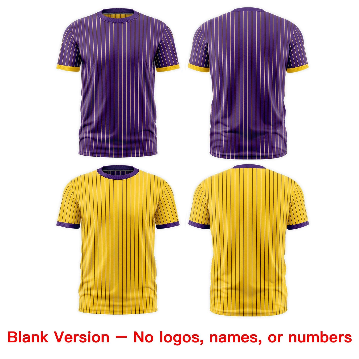 Custom T-shirt Gold Purple White Reversible Stripe Fashion