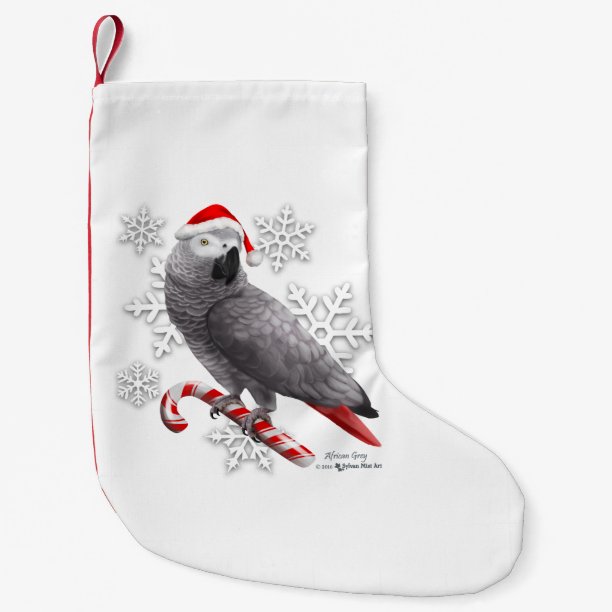 African Grey Christmas Stocking