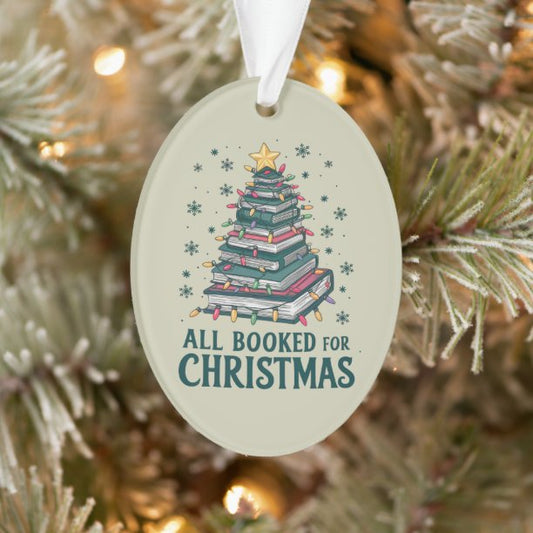 All Booked For Christmas Gift for Librarian Lover Ornament