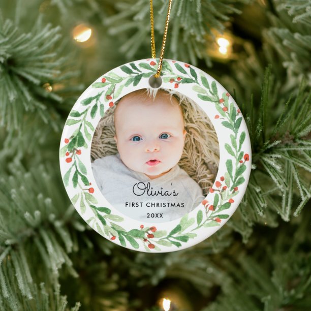 Baby 1st Christmas Photo Ornament
