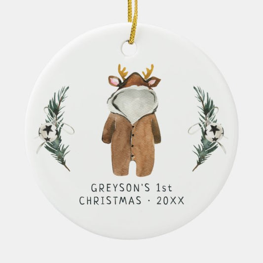 Baby Reindeer Baby's First Christmas Ornament