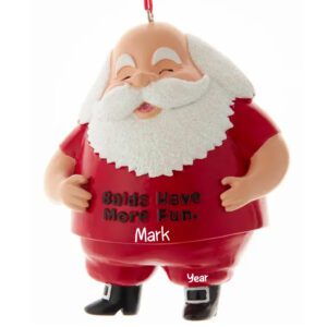 Personalized Balds Have More Fun Santa Clause 3-D Ornament