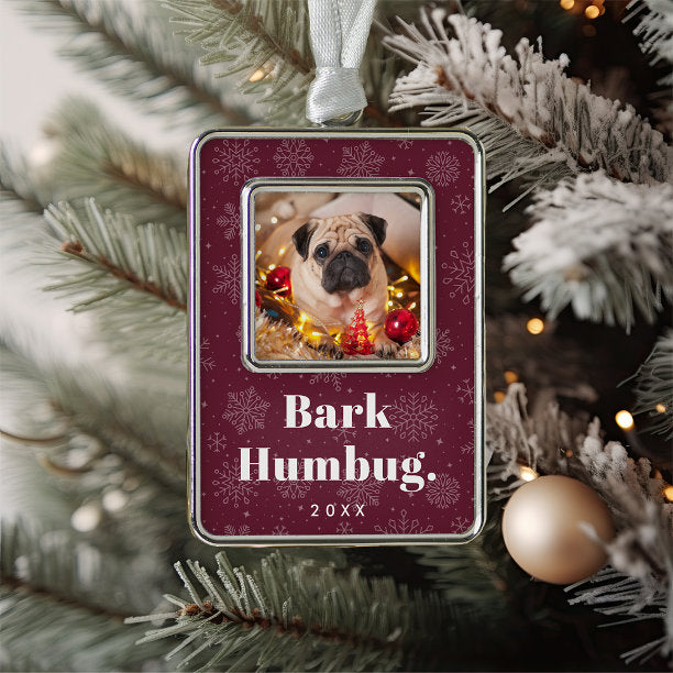 Bark Humbug Custom Pet Dog Photo Christmas Ornament