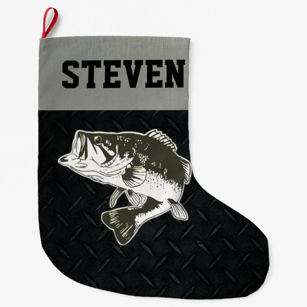 Bass Fishing Men's Christmas Stocking