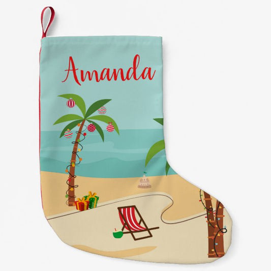Beach Christmas Festive Small Christmas Stocking