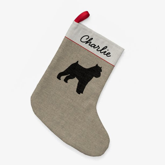 Brussels Griffon Dog Silhouette Personalized Griff Small Christmas Stocking