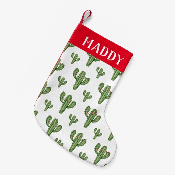 Christmas Cactus Personalized Christmas Stocking