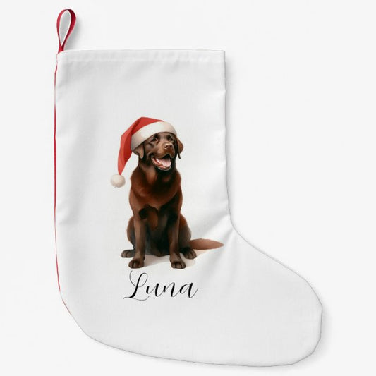 Christmas Chocolate Labrador Dog Hat Stocking