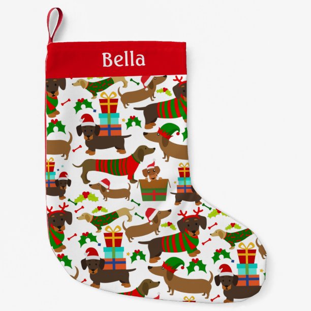 Christmas Dachshund Cute Dog Pet Small Christmas Stocking