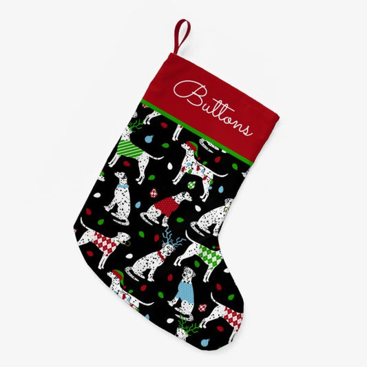 Christmas Dalmatian Custom Name Small Christmas Stocking