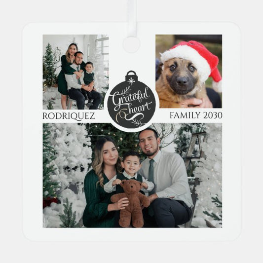 Christmas Family Photo Collage Ornament