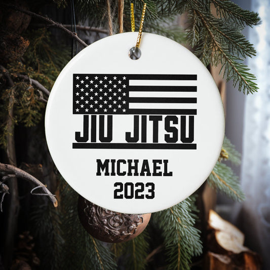 Christmas Jiu Jitsu Personalized Ceramic Ornament