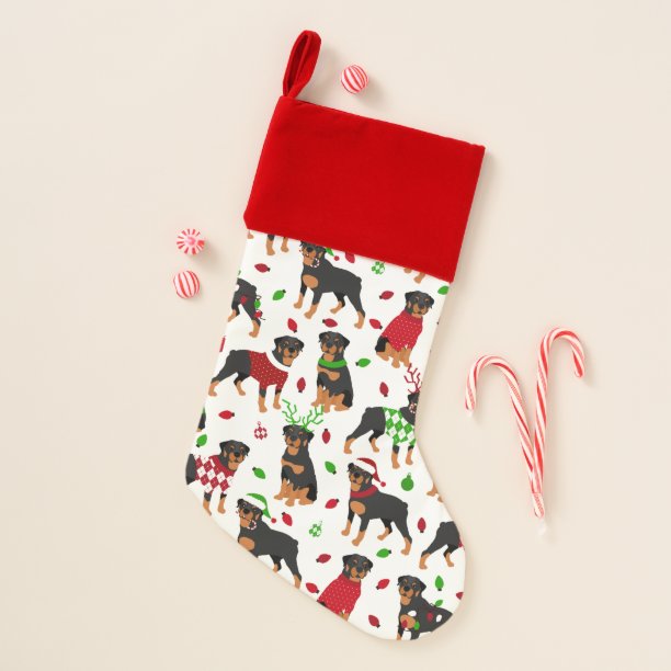 Christmas Rottweiler Christmas Stocking