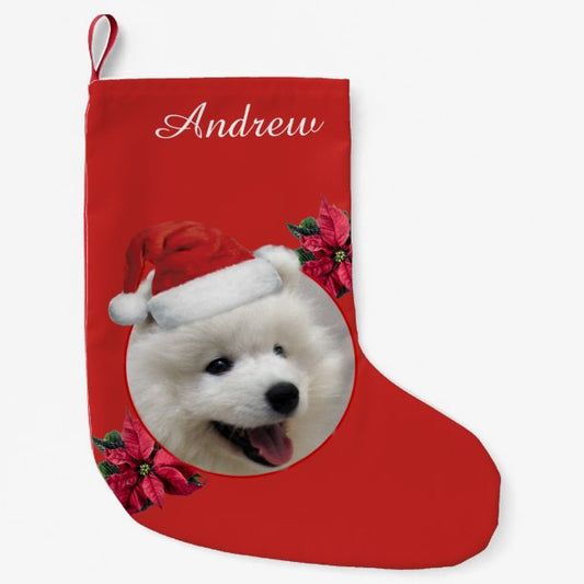Christmas Samoyed dog personalized stocking