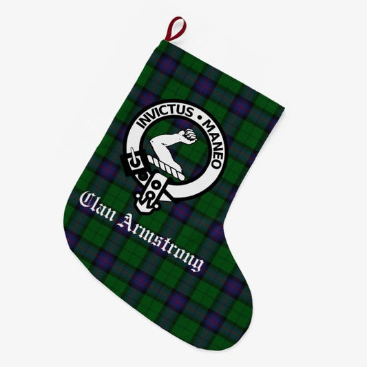 Clan Armstrong Crest Badge Tartan Large Christmas Stocking