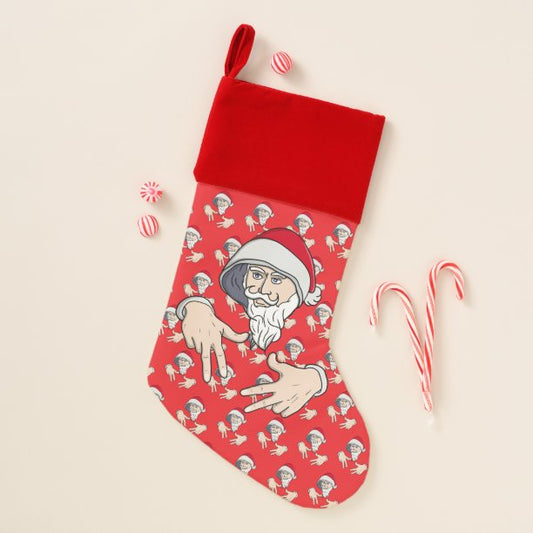 Cool Gangsta Hip Hop Hand Rap Santa Claus Christmas Stocking