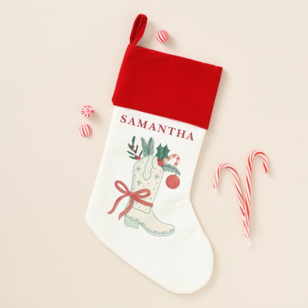 Cowgirl Christmas Personalized Stocking