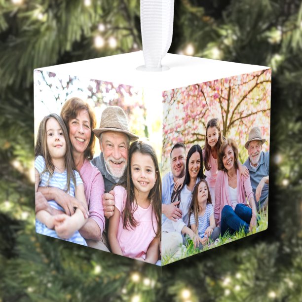 Create Your Own Grandparents Photo Christmas Cube Ornament