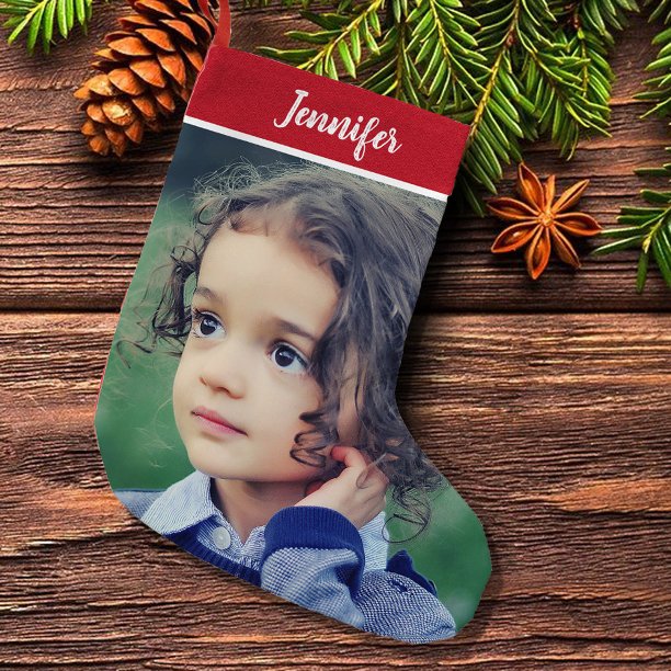 Create your own personal full photo christmas small christmas stocking