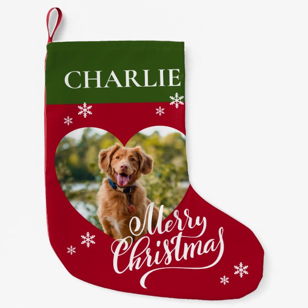 Custom Name Pet Photo Merry Christmas Stocking