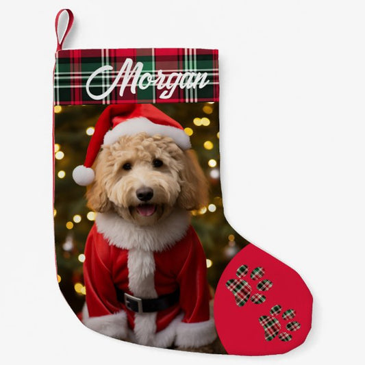 Custom Pet Dog Photo Christmas Stocking