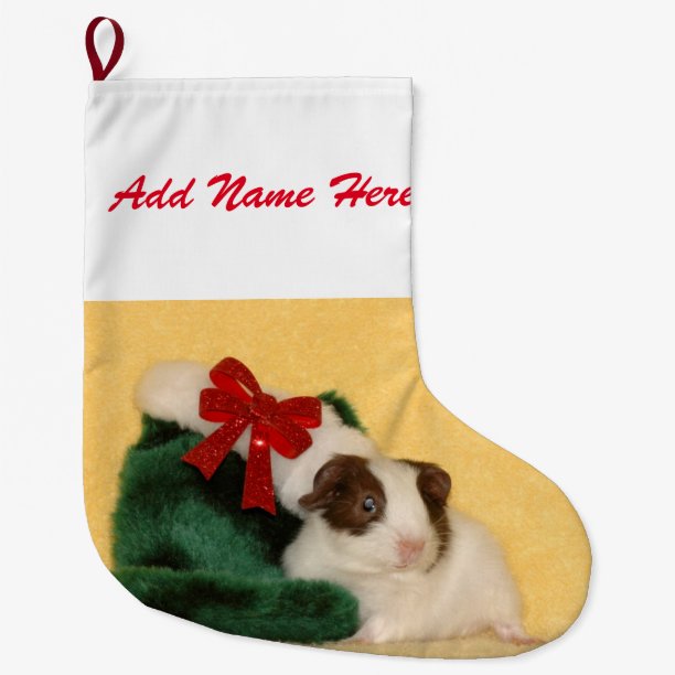 Cute Baby Guinea pig Christmas Large Christmas Stocking