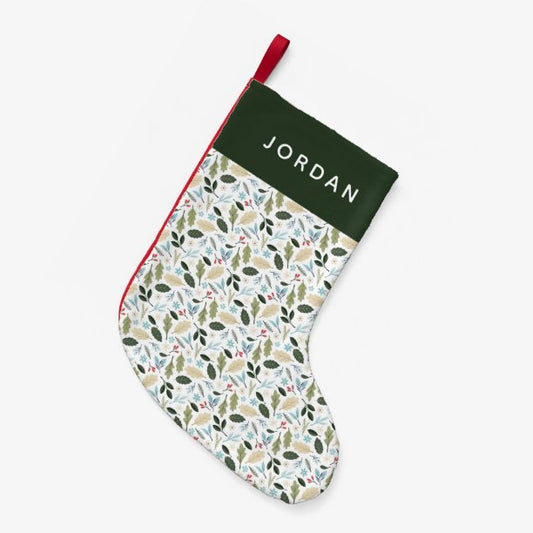 Cute Christmas Botanical Pattern Small Christmas Stocking