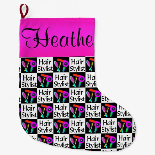 CUTE CUSTOM HAIR STYLIST CHRISTMAS STOCKING