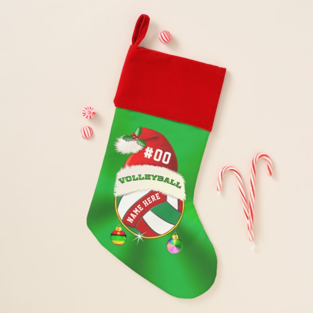 Cute Personalized Volleyball Christmas Stocking