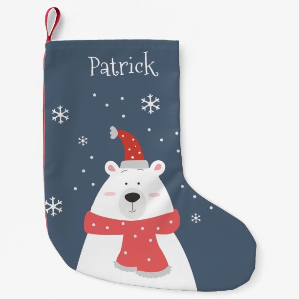 Cute Polar Bear Christmas Stocking