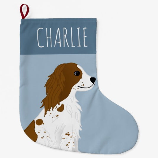 Cute Springer Spaniel Dog Pet Large Christmas Stocking
