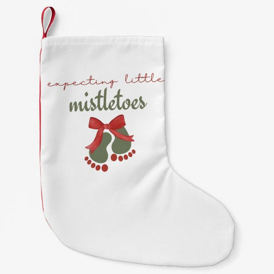 Expecting a Little Mistletoes Christmas Pregnancy Small Christmas Stocking