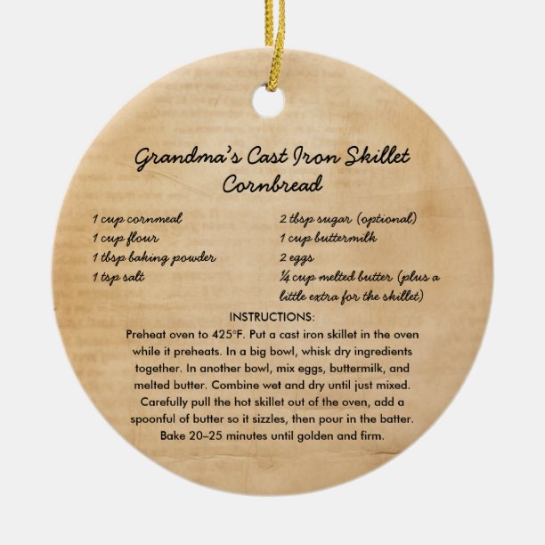 Family Recipe Christmas Ornament