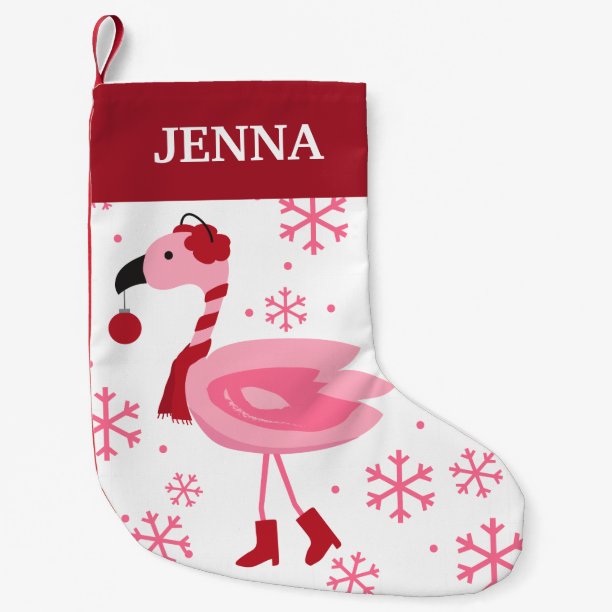 Florida Flamingo Tropical Beach Christmas Holiday Small Christmas Stocking