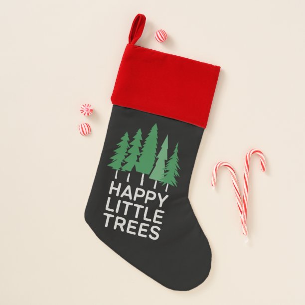 Funny Happy Little Trees Gifts Camping Christmas Stocking