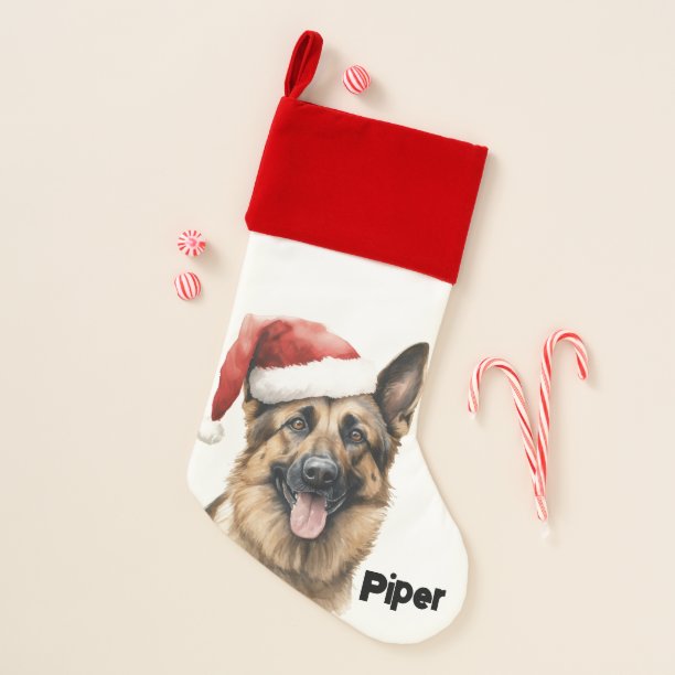 German Shepherd Pet Christmas Stocking