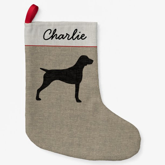 German Shorthaired Pointer Dog Silhouette Holiday Small Christmas Stocking
