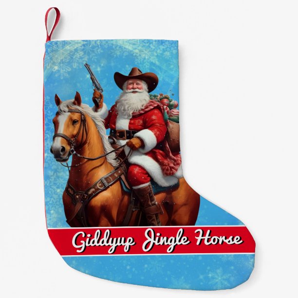 Giddyup Jingle Horse Santa Claus Christmas Small Christmas Stocking