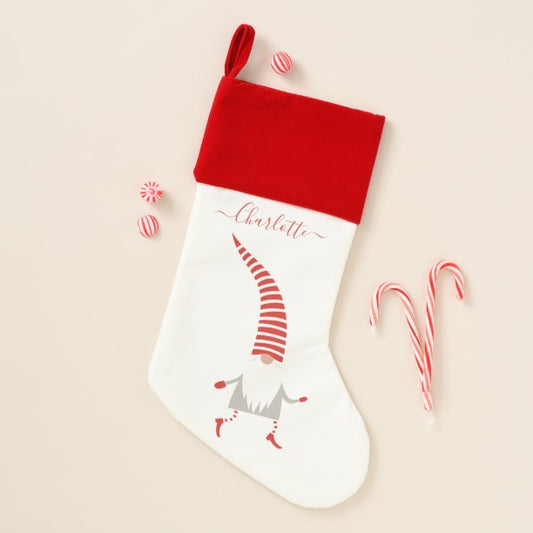 Gnome Personalized Custom Christmas Stocking