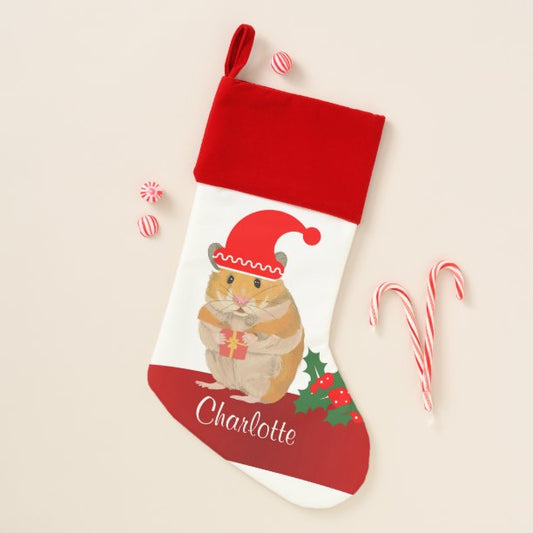Golden Hamster personalised Christmas Stocking