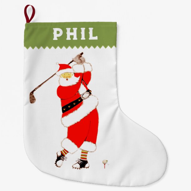 Golf Holidays Large Christmas Stocking
