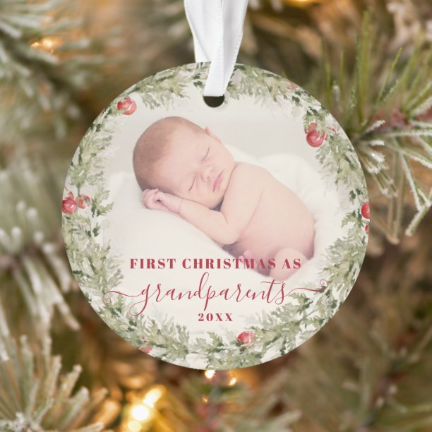Grandparents Christmas Gift First Grandma Ornament