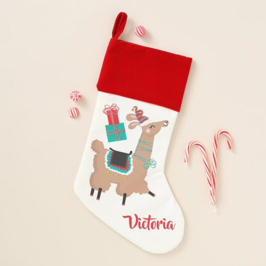 Happy llama Christmas Stocking