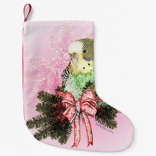 Holiday Parakeet Christmas Stocking