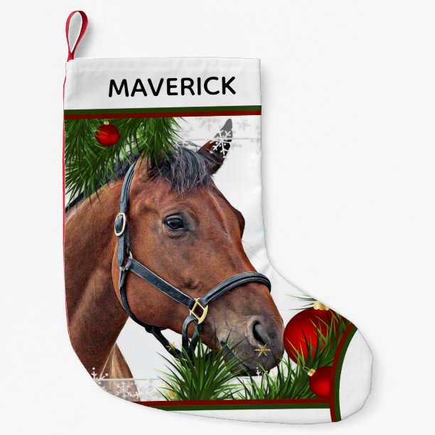 Horse Christmas Equestrian Equine Cute Pony Horse Small Christmas Stocking