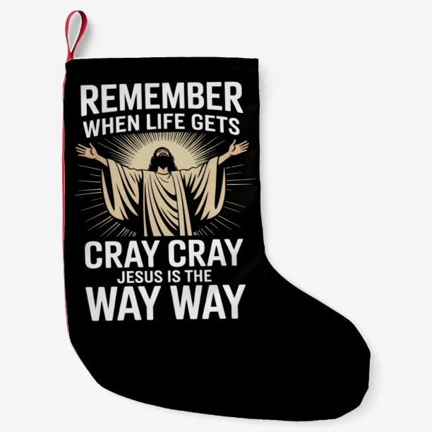 Jesus Is The Way Christmas Funny Faith Religious Small Christmas Stocking